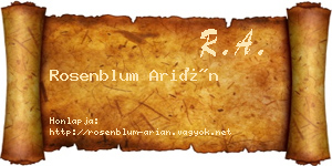 Rosenblum Arián névjegykártya